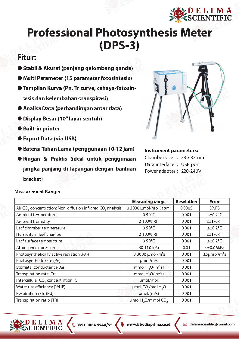 Delima Professional Photosynthesis Meter (DPS-3)